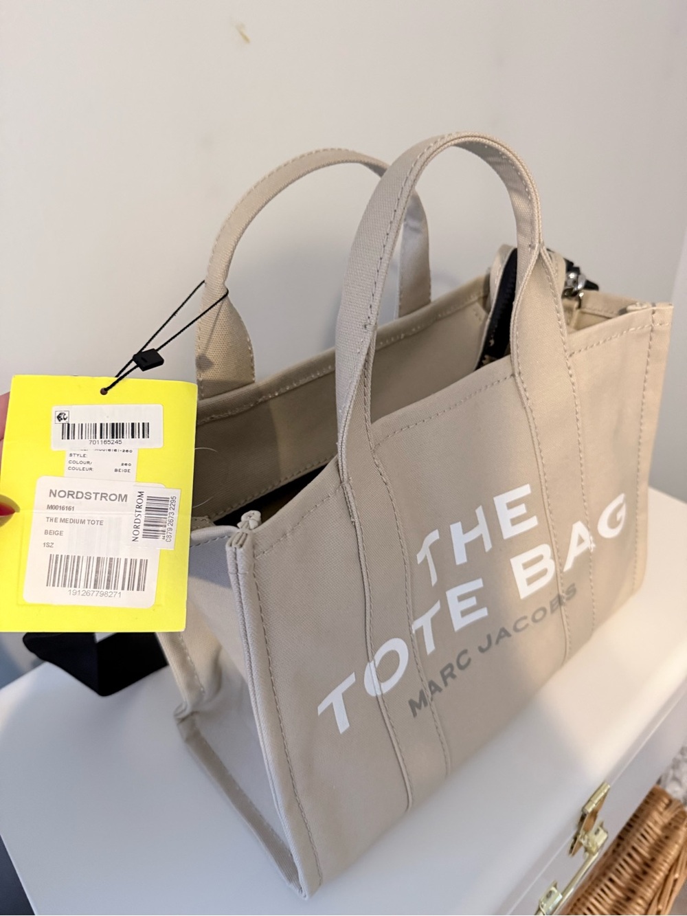 Marc Jacobs Beige Canvas Tote with Black Strap - Picture 5 of 5